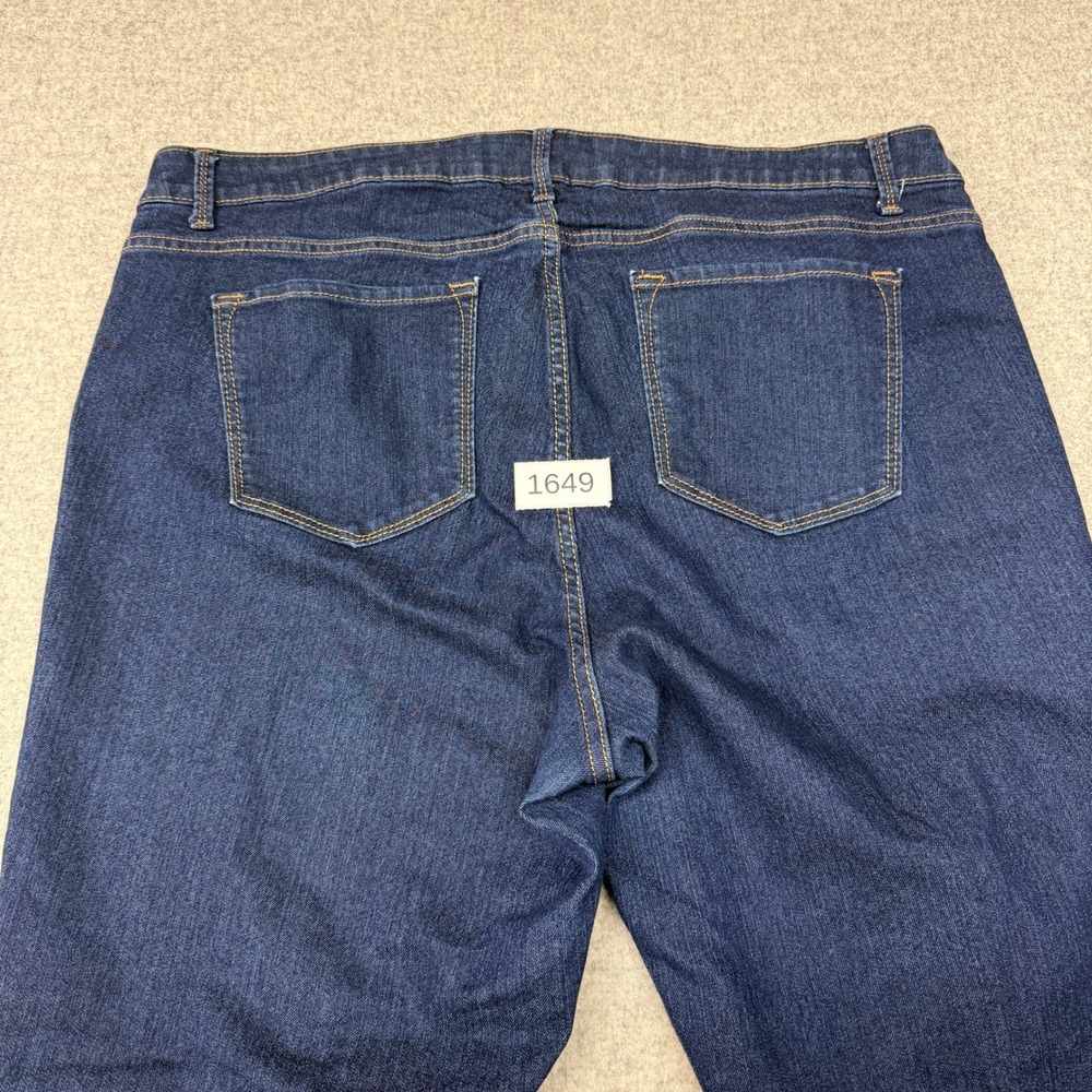 Old Navy Super Skinny Jeans 20 Plus Long Blue Mid-Rise Stretch Dark Wash Denim - Picture 10 of 10